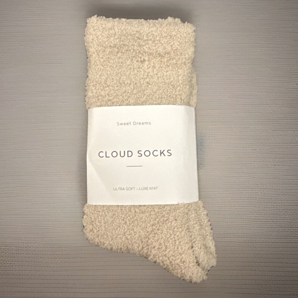 Sweet Dreams Luxe Knit Cloud Socks Crew Socks Cozy Beige